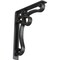 Ekena Millwork Orleans Wrought Iron Bracket, (Triple center brace), Powder Coated Black 2"W x 12"D x 15"H BKTM02X12X15TOL - alternate 1